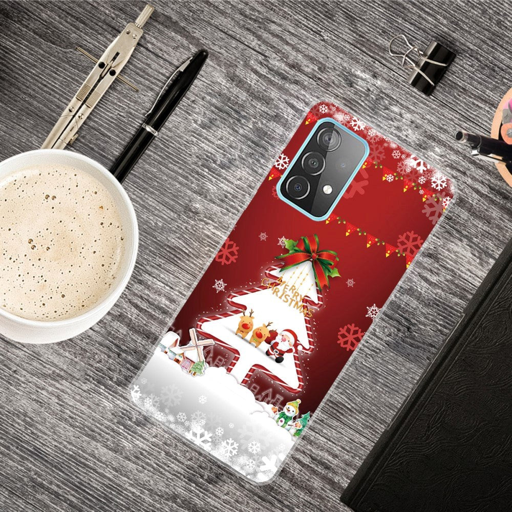 Samsung Galaxy A32 (4G) TPU plast juledeksel - god jul - juletre og snøflak