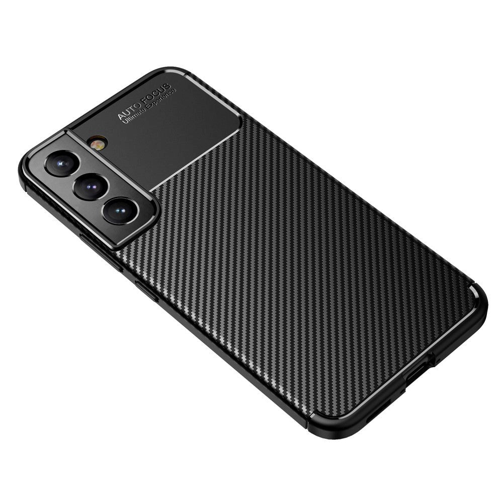 Samsung Galaxy S22 Carbon Fiber fleksibelt plastdeksel - svart