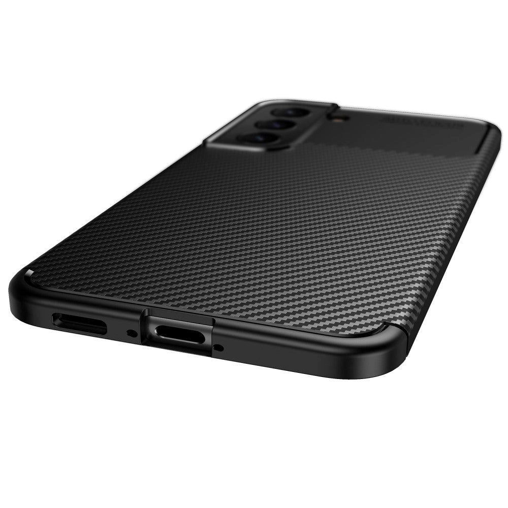 Samsung Galaxy S22 Carbon Fiber fleksibelt plastdeksel - svart