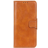 Samsung Galaxy S22 Vintage Texture Leather Flip Cover m. Lommebok - Brun