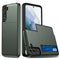 Samsung Galaxy S22 Hybrid Plastic Back Case Craftsman Cover m. Kortholder - Army Green