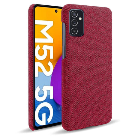 Samsung Galaxy M52 (5G) KSQ Fabric Plastic Bakdeksel - Rød