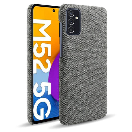 Samsung Galaxy M52 (5G) KSQ Fabric Plastic Bakdeksel - Mørkegrå