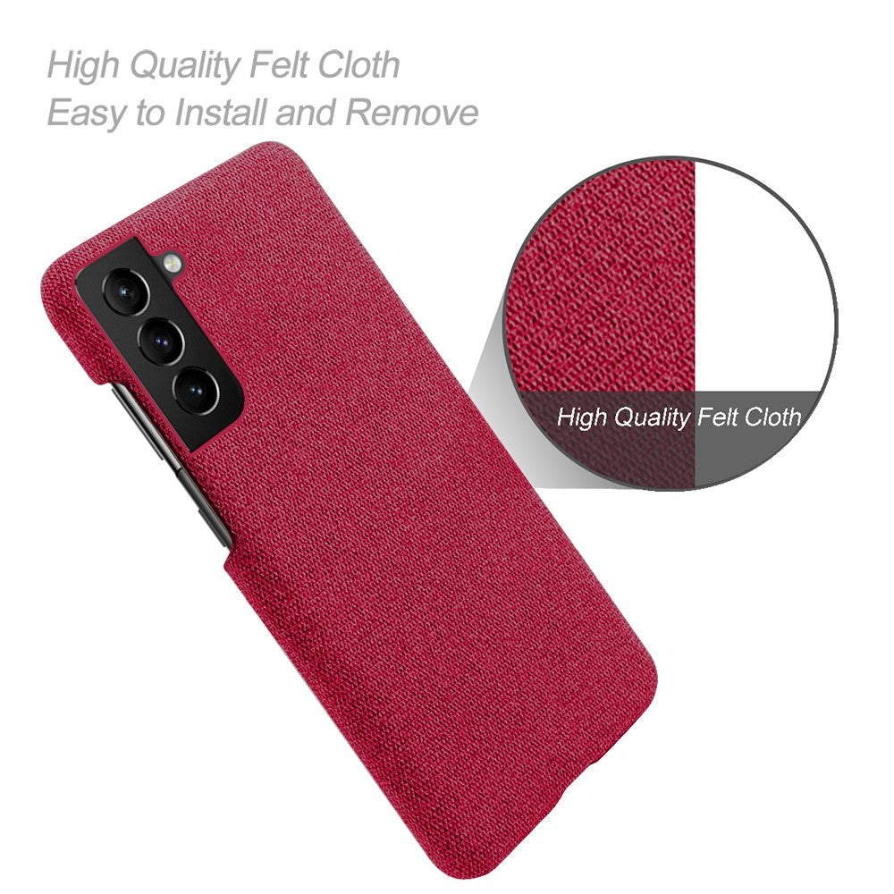 Samsung Galaxy S22 KSQ Stof Plastik Bagside Cover - Rød