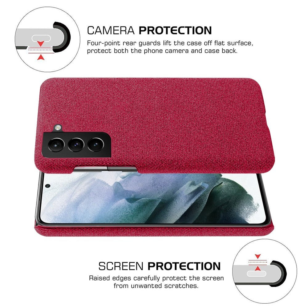Samsung Galaxy S22 KSQ Stof Plastik Bagside Cover - Rød