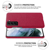 Samsung Galaxy S22 KSQ Stof Plastik Bagside Cover - Rød