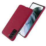 Samsung Galaxy S22 KSQ Stof Plastik Bagside Cover - Rød