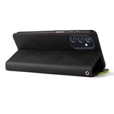 Samsung Galaxy M52 (5G) Tofarget flippdeksel i skinn med. Lommebok - Grønn / Svart