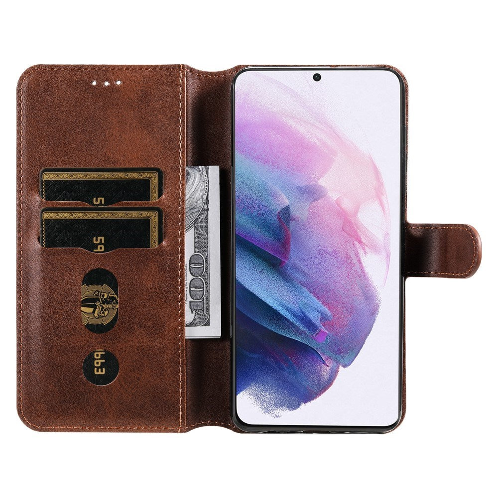 Samsung Galaxy S22+ (Plus) - EIDERWOOD Faux Leather Flip Cover m. Kortholder og stativfunksjon - brun