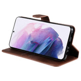 Samsung Galaxy S22+ (Plus) - EIDERWOOD Faux Leather Flip Cover m. Kortholder og stativfunksjon - brun