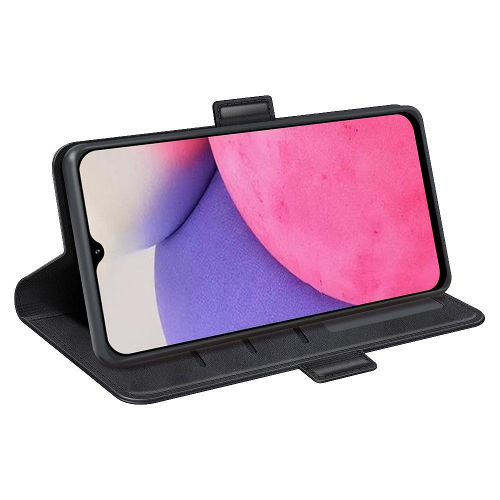 Samsung Galaxy A33 (5G) nøytralt flippdeksel i skinn m. Lommebok - Svart