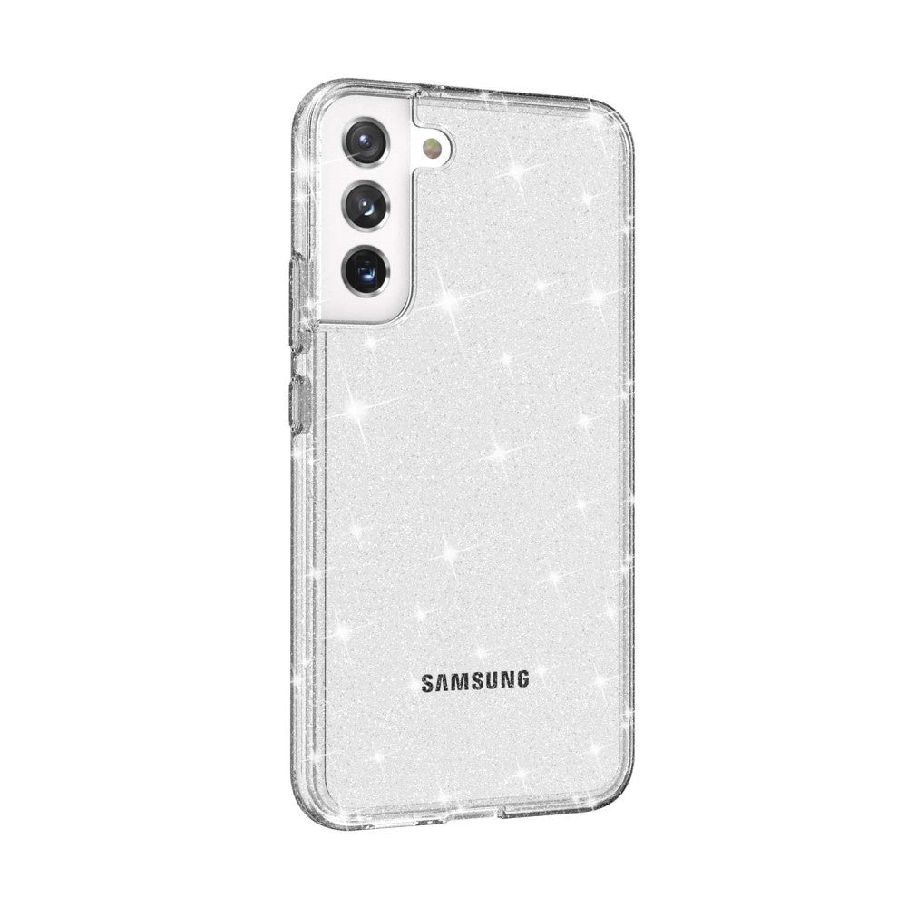 Samsung Galaxy S22 Hybrid Plast Bakdeksel Gjennomsiktig - Gjennomsiktig Glitter