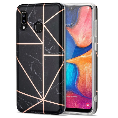 Samsung Galaxy A30 Fleksibelt TPU Plastic Bakdeksel - Marmor - Svart