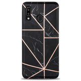 Samsung Galaxy A30 Fleksibelt TPU Plastic Bakdeksel - Marmor - Svart