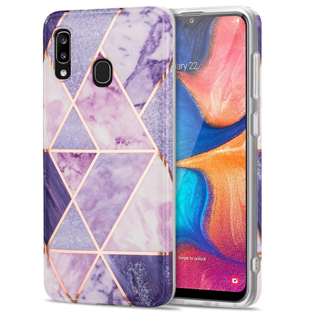 Samsung Galaxy A30 Fleksibelt TPU-plastbakdeksel - Marmor - Lilla