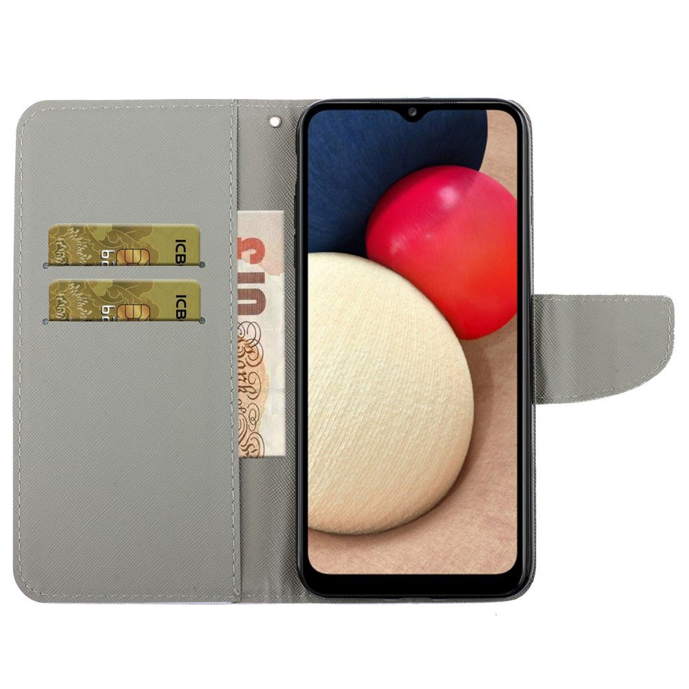 Samsung Galaxy A53 (5G) Læder Flip Cover m. Pung - Sommerfugl & Lyserøde Blomster