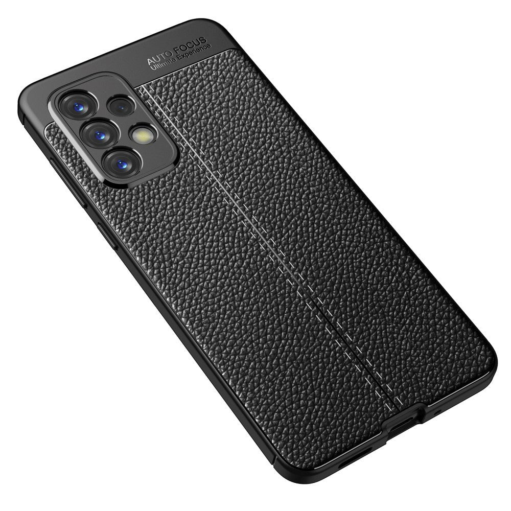 Samsung Galaxy A73 (5G) fleksibelt plastdeksel - Litchi Texture - Svart