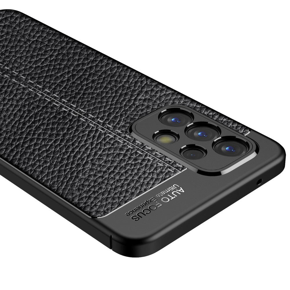 Samsung Galaxy A73 (5G) fleksibelt plastdeksel - Litchi Texture - Svart