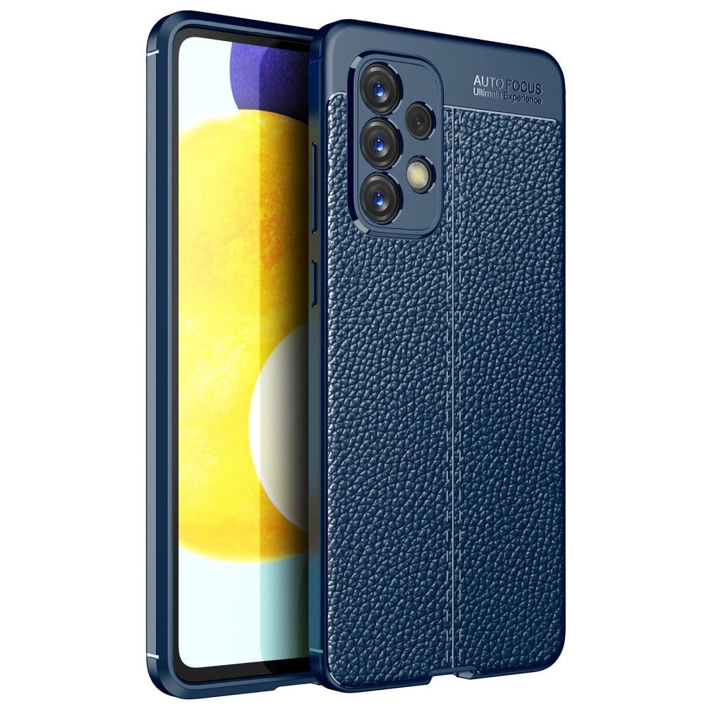 Samsung Galaxy A73 (5G) fleksibelt plastdeksel - Litchi Texture - Blå