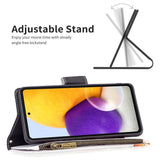 Samsung Galaxy A73 (5G) Flip-deksel i lær m. Stor veske - hvit og blå sommerfugl