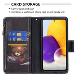 Samsung Galaxy A73 (5G) Flip-deksel i lær m. Big Purse - "Ikke rør telefonen min"