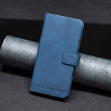 Samsung Galaxy A73 (5G) BINFEN Flip-deksel i mykt skinn m. Lommebok - Utvendig magnetklaff - Blå