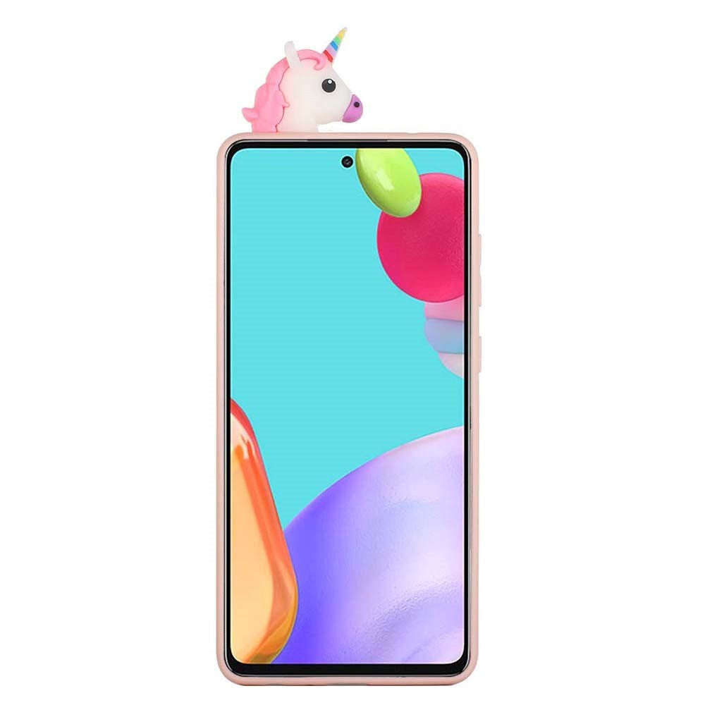 Samsung Galaxy A73 (5G) fleksibelt plastdeksel m. Enhjørningsfigur - Rosa