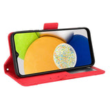 Samsung Galaxy A03 Blødt Læder Flip Cover m. Pung - Rød