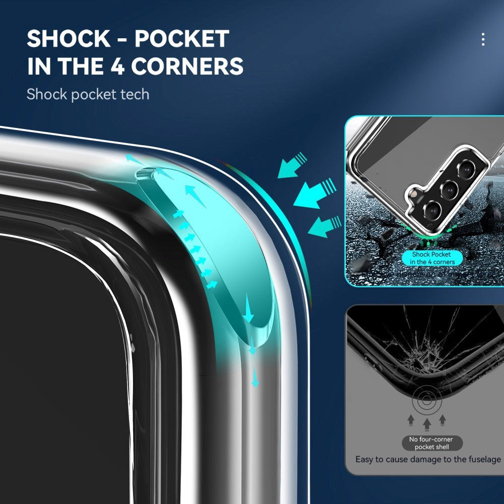 Samsung Galaxy S21 Crystal Clear Hybrid Plastik Bagside Cover - Gennemsigtig