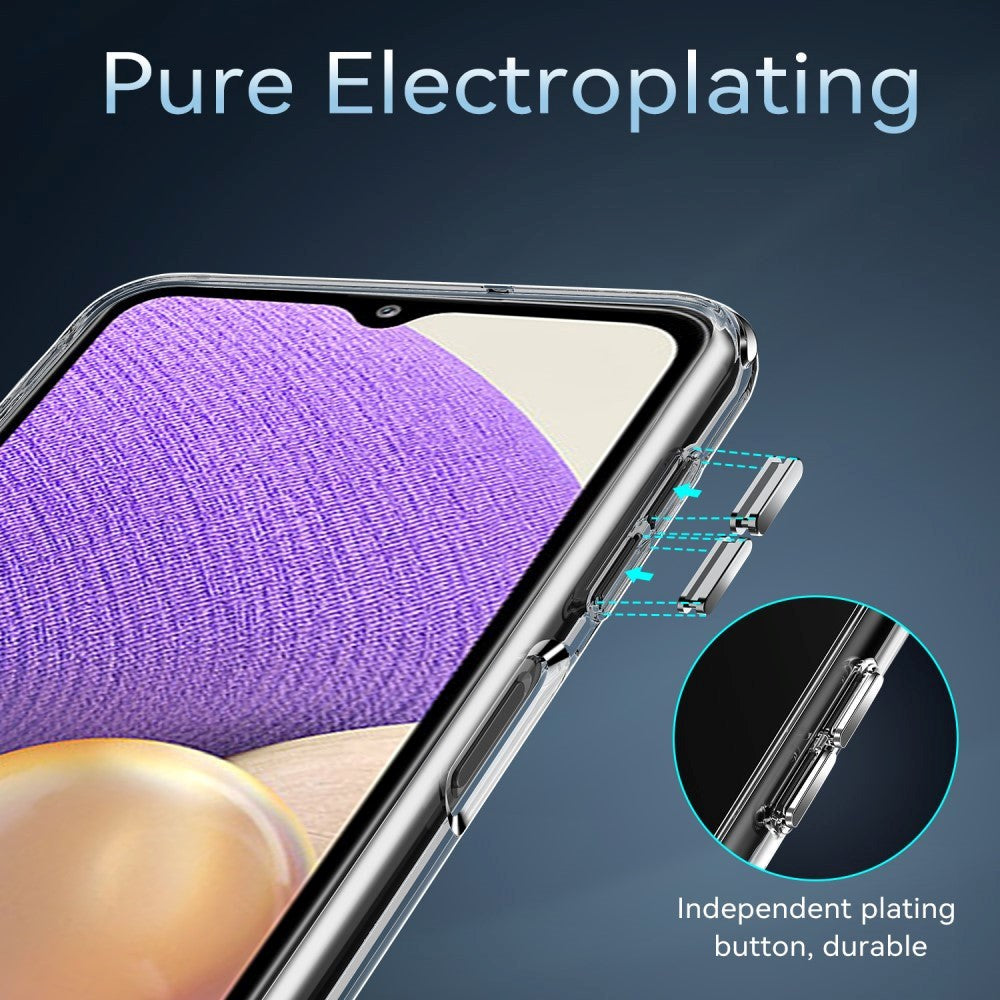 Samsung Galaxy A32 (5G) Crystal Clear Hybrid Plastik Bagside Cover - Gennemsigtig