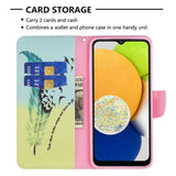 Samsung Galaxy A03 Cover m. Pung i Læder - Fjer & Fugle