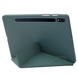 Samsung Galaxy Tab S8 Plus / S7 Plus 12.4" Origami Flip Cover - Kunstlæder - Grøn