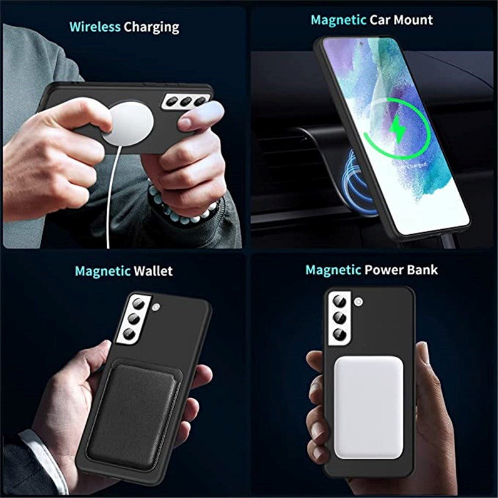 Samsung Galaxy S21 bakdeksel m. Innebygd magnetring - MagSafe-kompatibel - Svart