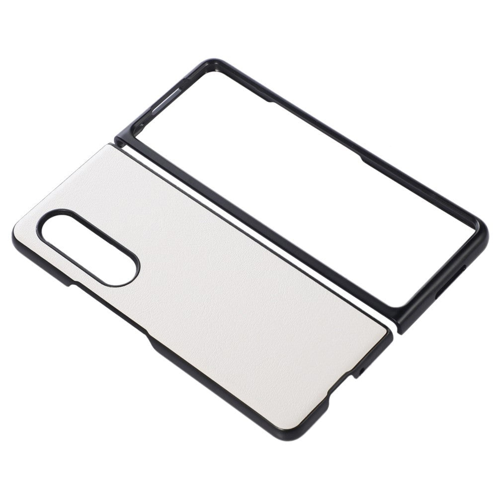 Samsung Galaxy Z Fold4 5G Leather Litchi Bakdeksel - Hvit