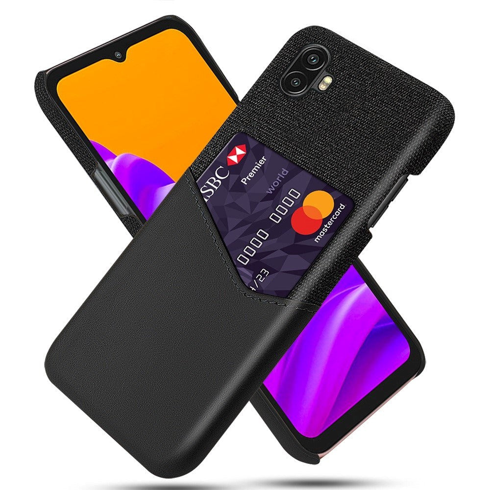 Samsung Galaxy Xcover 6 Pro Tekstil bakdeksel m. Skinnkortlomme - Svart