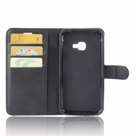 Samsung Galaxy Xcover 4 / 4s Soft Pouch Lærveske m. Lommebok Svart