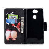 Sony Xperia XA2 PU-skinn Flip-deksel m. Kortholder - Kiss