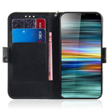 Sony Xperia 10 Light Spot Leather Flip Cover - Grå Kat