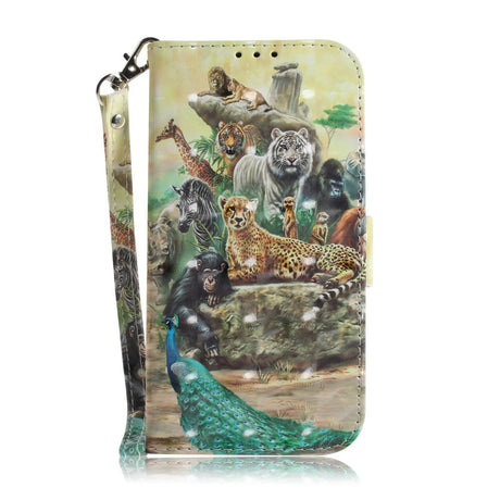 Sony Xperia 10 Light Spot Leather Flip Cover - Jungle Animals