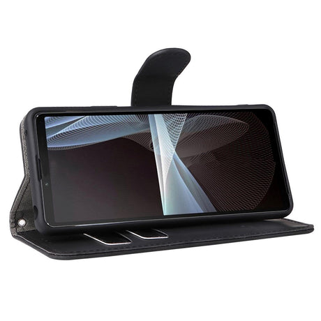 Sony Xperia 10 IV mykt flip-deksel i kunstskinn m. Lommebok - Svart