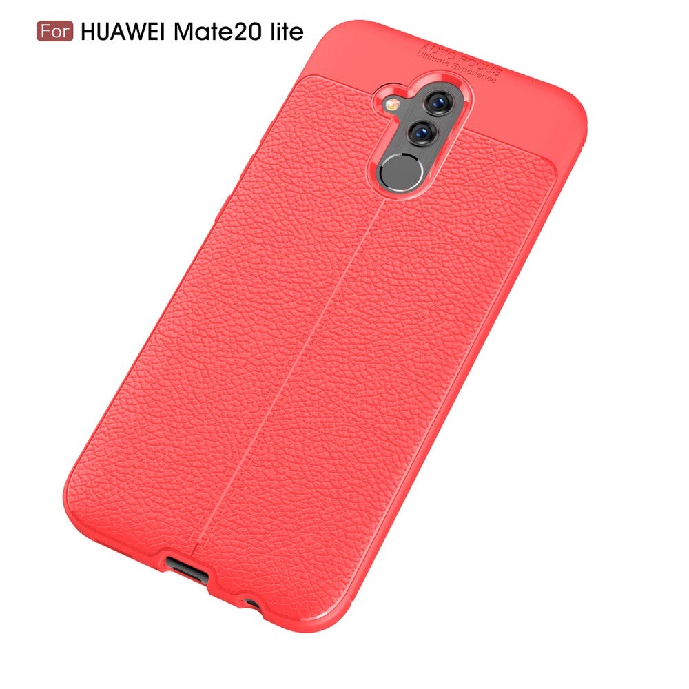 Huawei Mate 20 Lite Litchi Texture TPU-deksel Rød