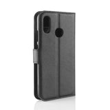 Huawei P30 Lite Leather Flip Cover m. Lommebok - Svart