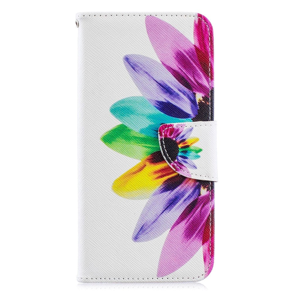 Huawei Y6 (2019) Leather Flip Cover m. Lommebok - Rainbow Sunflower