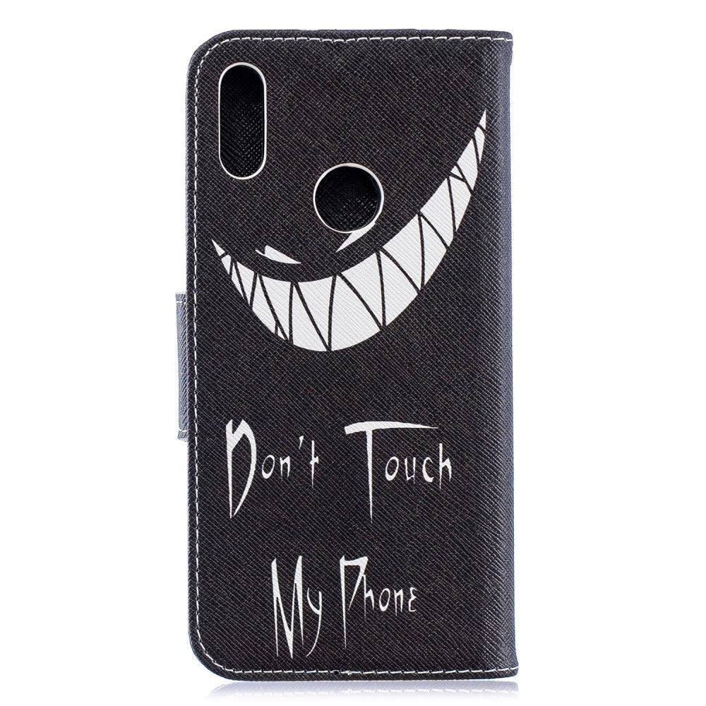 Huawei Y6 (2019) Leather Flip Cover m. Lommebok - Creepy Smile