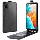 Huawei Y6 (2019) Leather Flip Cover m. Lommebok Svart