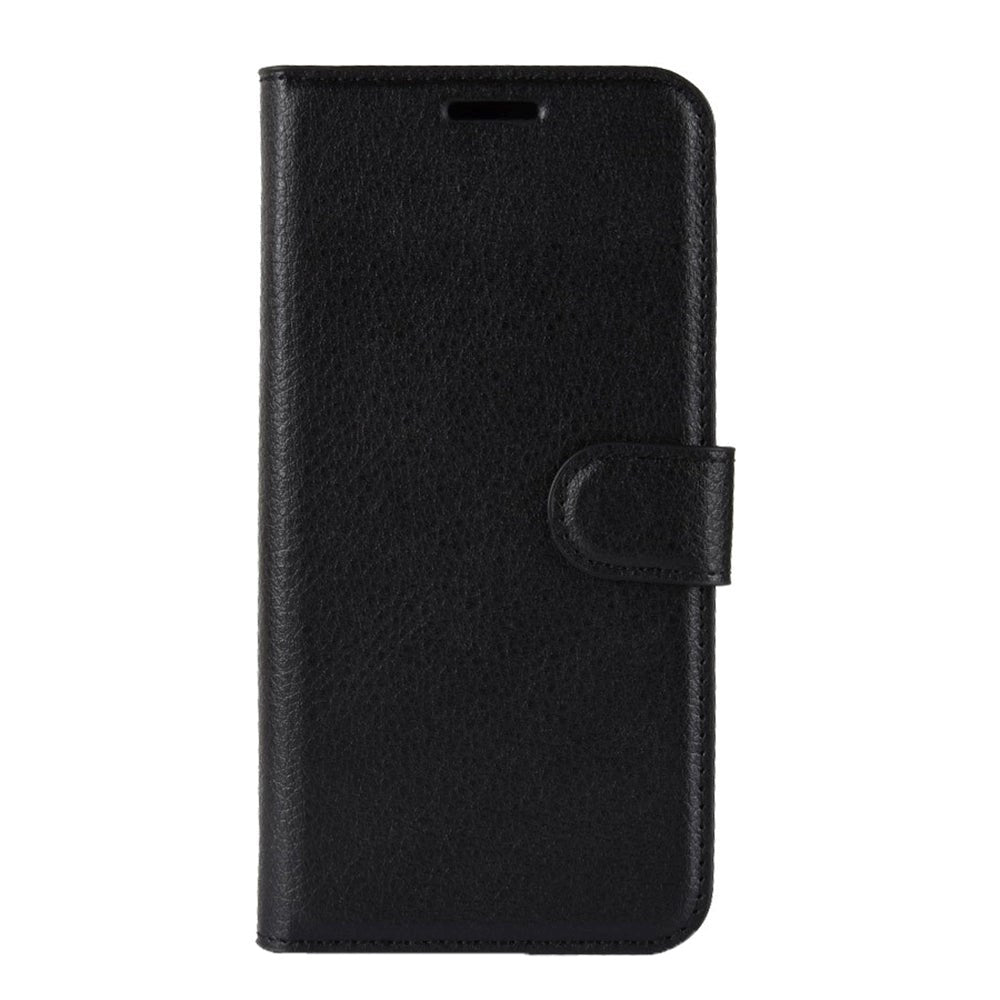 Huawei Y5 (2019) Litchi Læder Flip Cover m. Pung - Sort