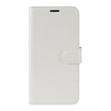Huawei Y5 (2019) Litchi Leather Flip Cover m. Lommebok - Hvit