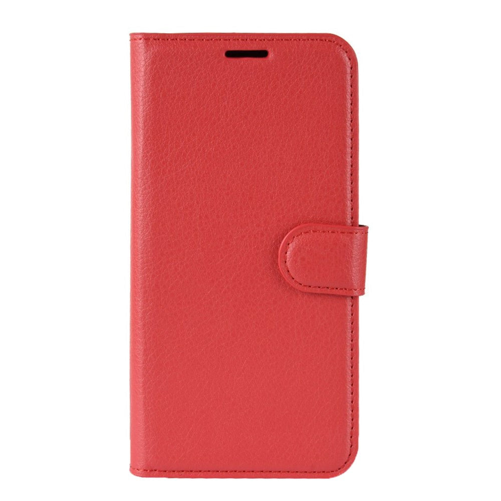 Huawei Y5 (2019) Litchi Leather Flip Cover m. Lommebok - Rød