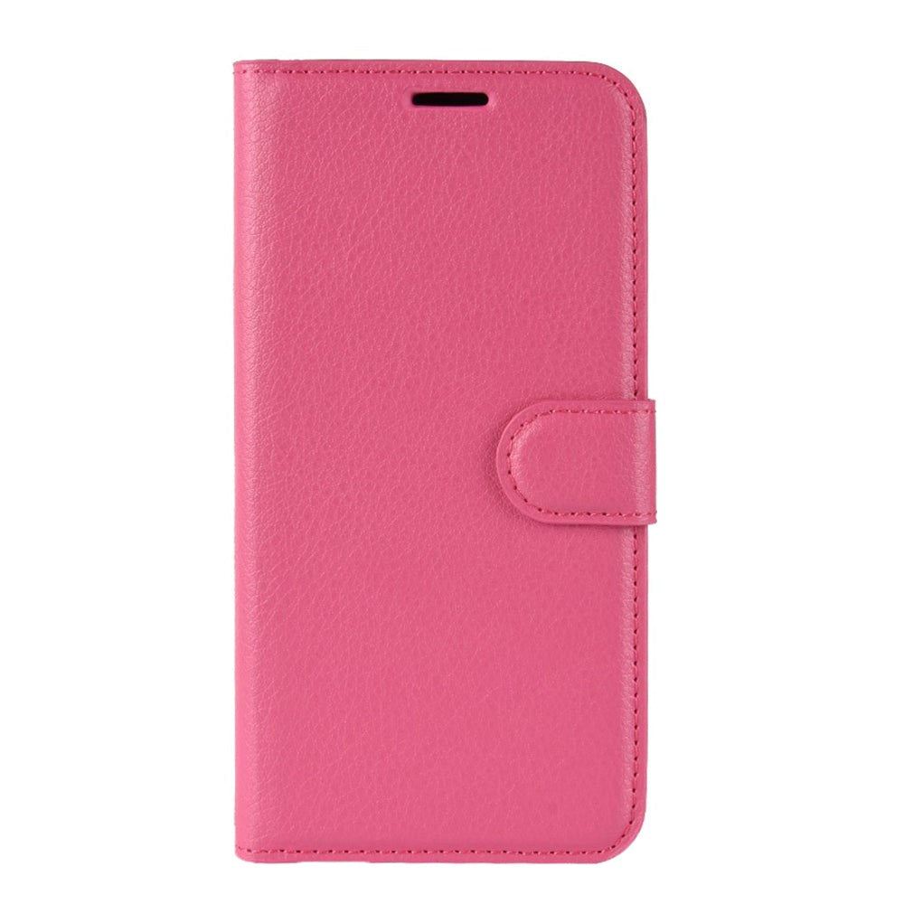 Huawei Y5 (2019) Litchi Leather Flip Cover m. Lommebok - Rosa