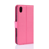 Huawei Y5 (2019) Litchi Leather Flip Cover m. Lommebok - Rosa